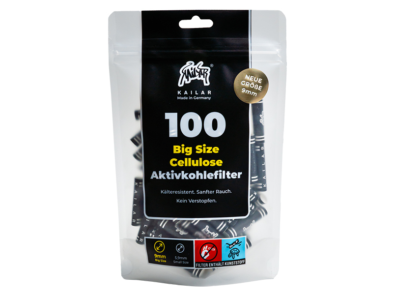 Kailar Filter 9mm BIG  100 stk schwarz
