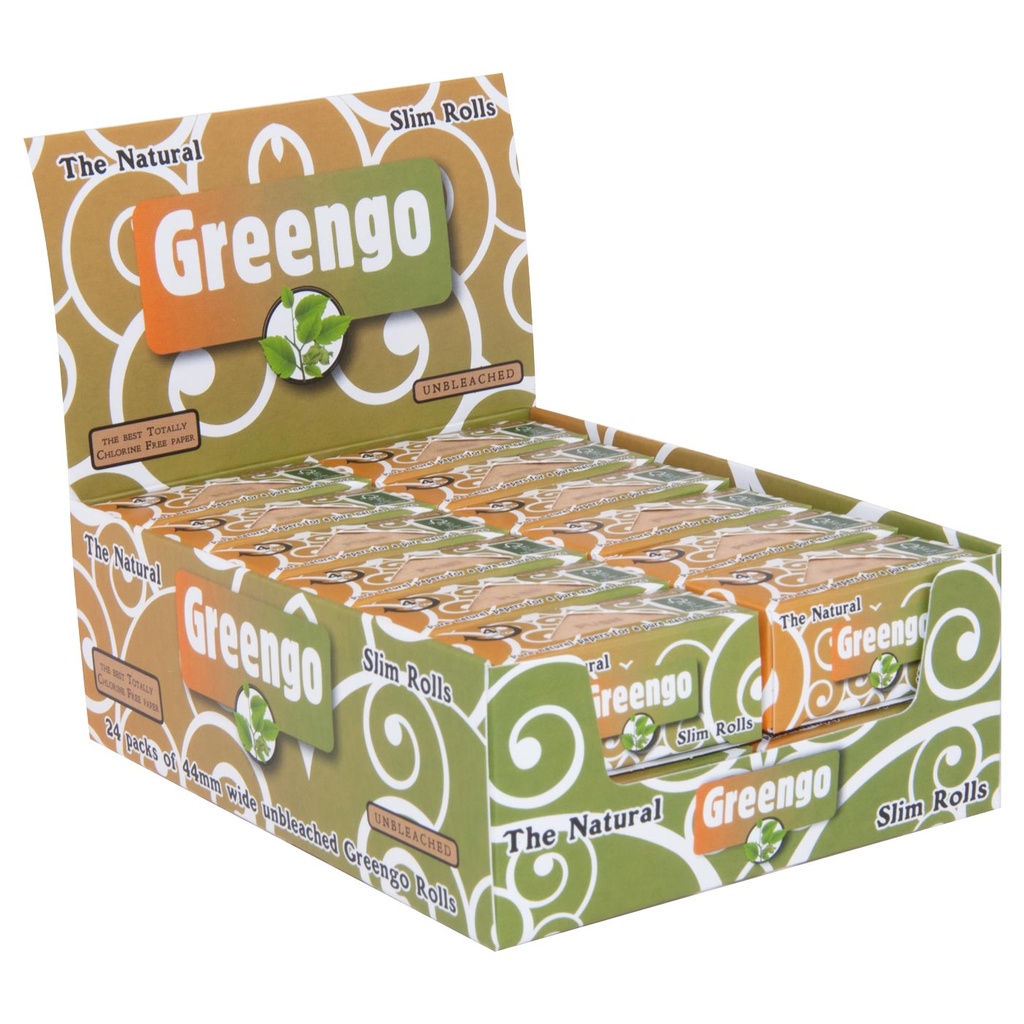 Display: 24x Greengo Unbleached Slim Rolls