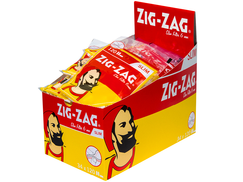 Display: 34x Zig Zag Slim Filter 6mm 120stk
